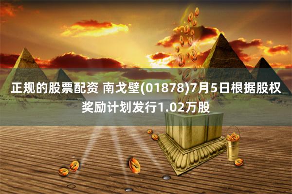 正规的股票配资 南戈壁(01878)7月5日根据股权奖励计划发行1.02万股